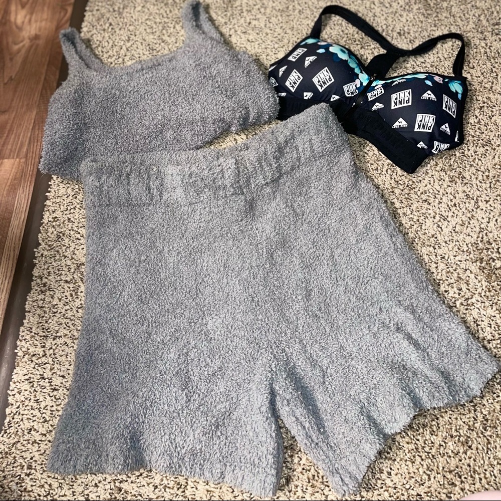 Woman’s Skims 2X/3X Sherpa Set & A Woman’s Size Medium Pink Sports Bra!